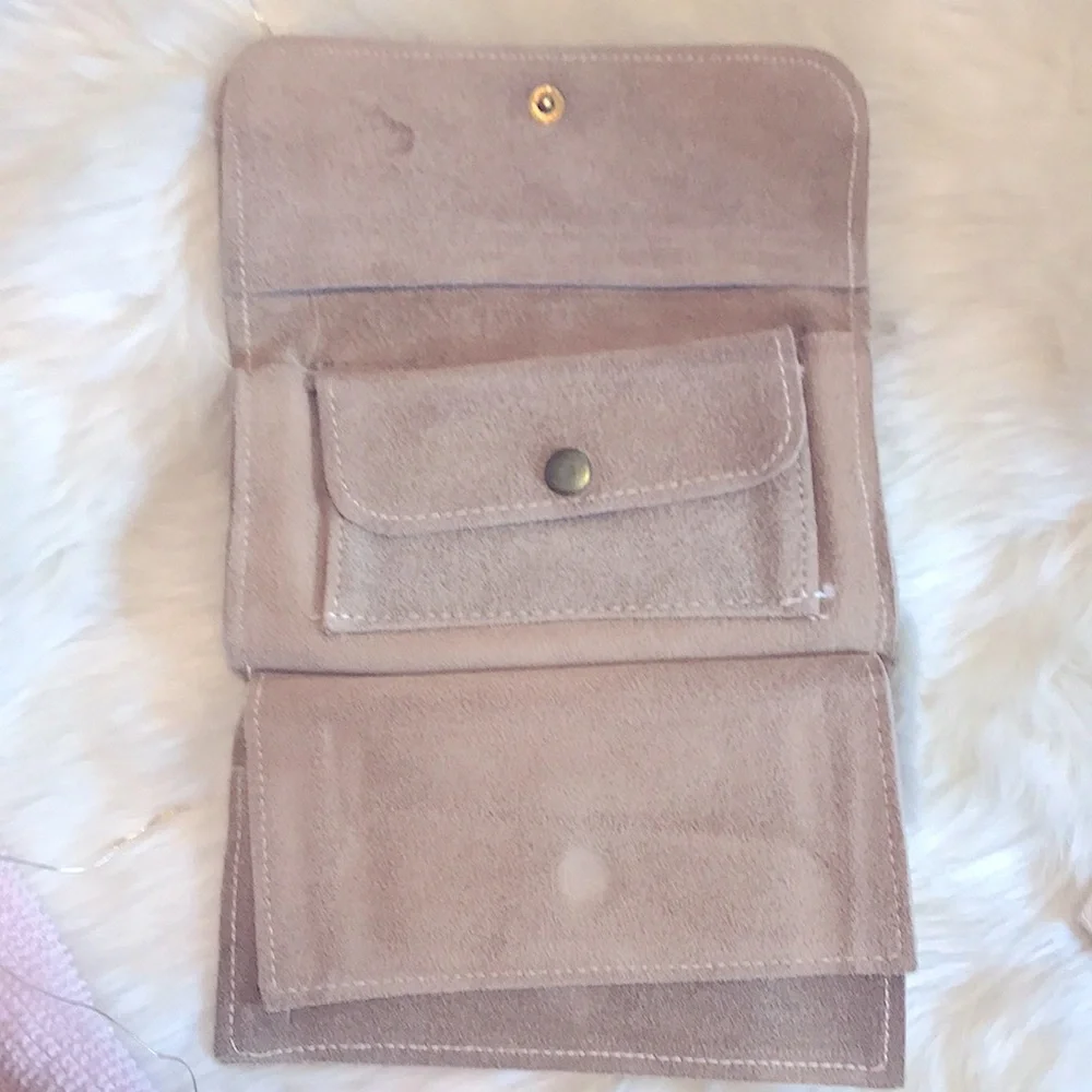 Butter Soft Leather Suede TriFold Wallet, Coin Pockets & Checkbook/Calendar